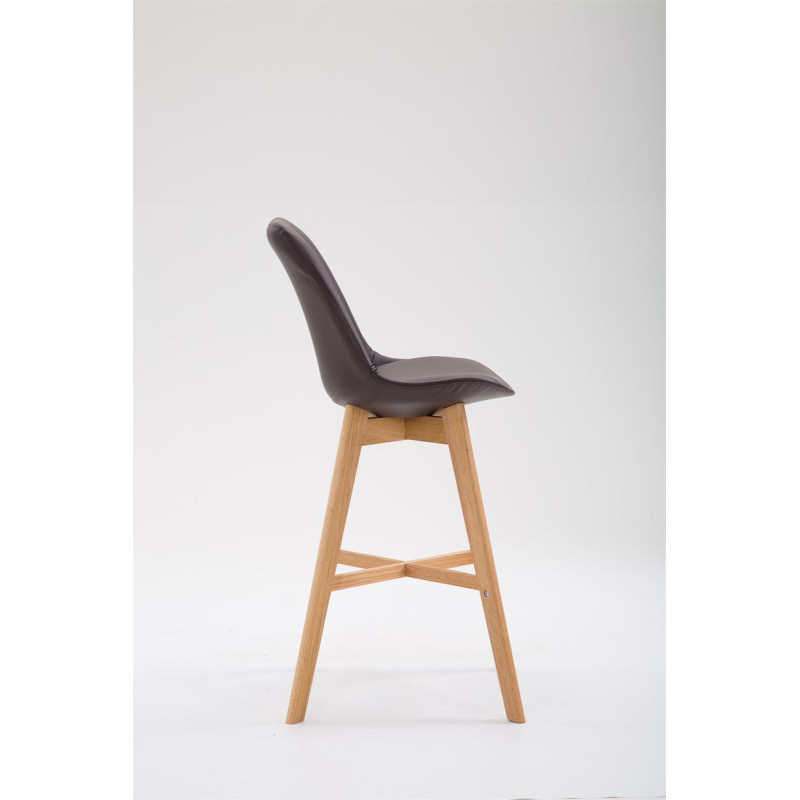 Tabouret de bar Cannes en cuir artificiel Natura brun