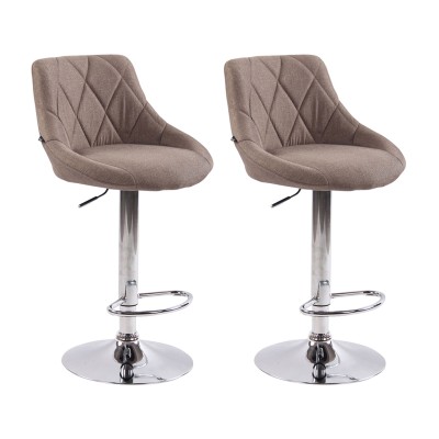 Lot de 2 tabourets de bar Lazio tissu C