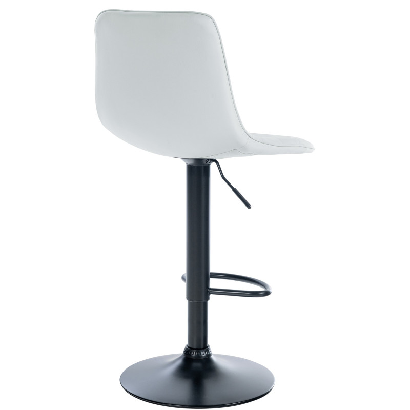 Tabouret de bar Lex simili cuir noir et blanc