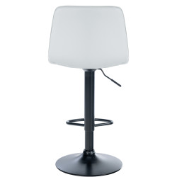 Tabouret de bar Lex simili cuir noir et blanc