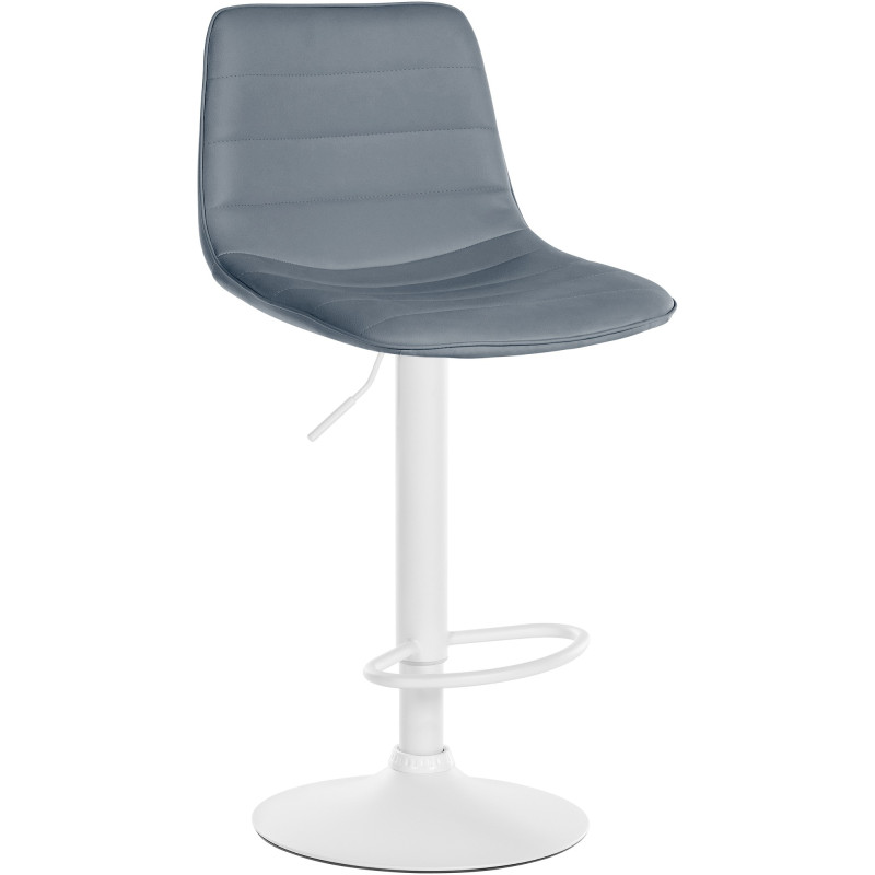Tabouret de bar Lex en cuir artificiel blanc gris