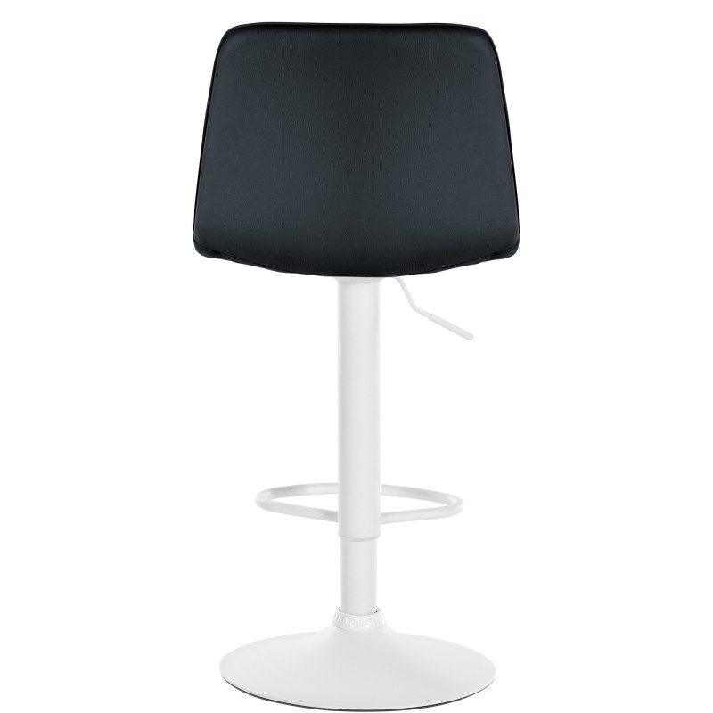 Tabouret de bar Lex simili cuir blanc noir