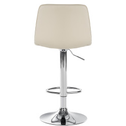 Tabouret de bar Lex simili cuir chrome crème