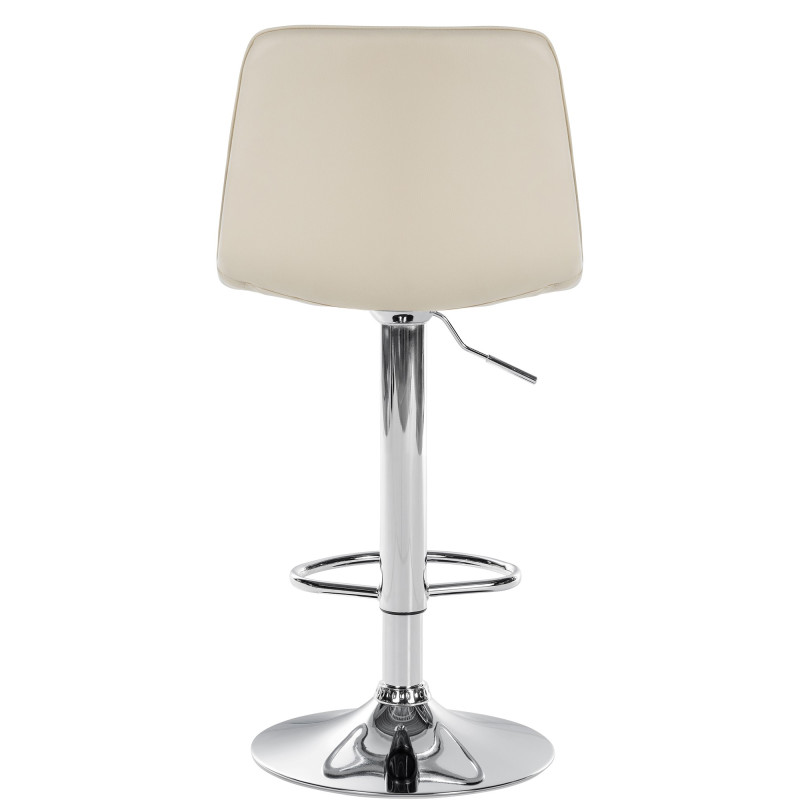 Tabouret de bar Lex simili cuir chrome crème