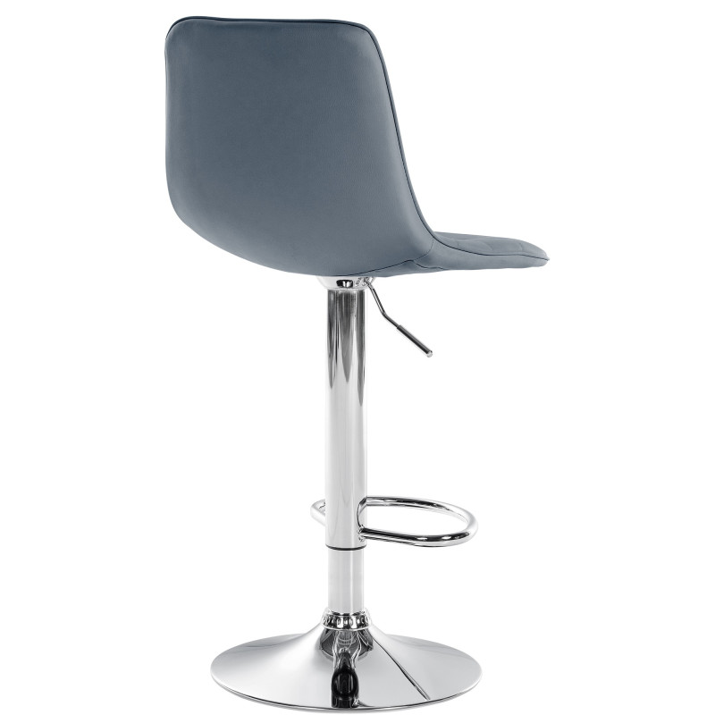 Tabouret de bar Lex simili cuir gris chrome