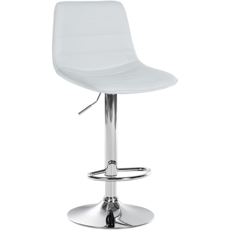 Tabouret de bar Lex simili cuir chromé blanc