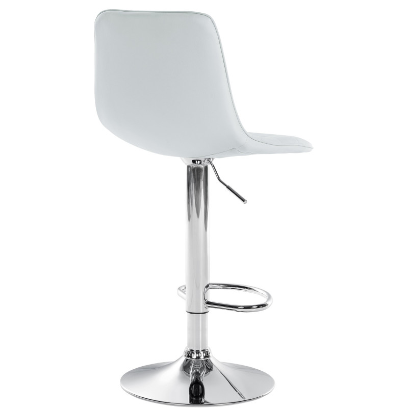 Tabouret de bar Lex simili cuir chromé blanc