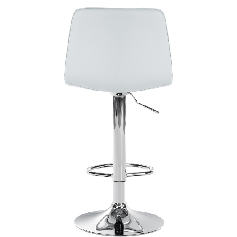 Tabouret de bar Lex simili cuir chromé blanc