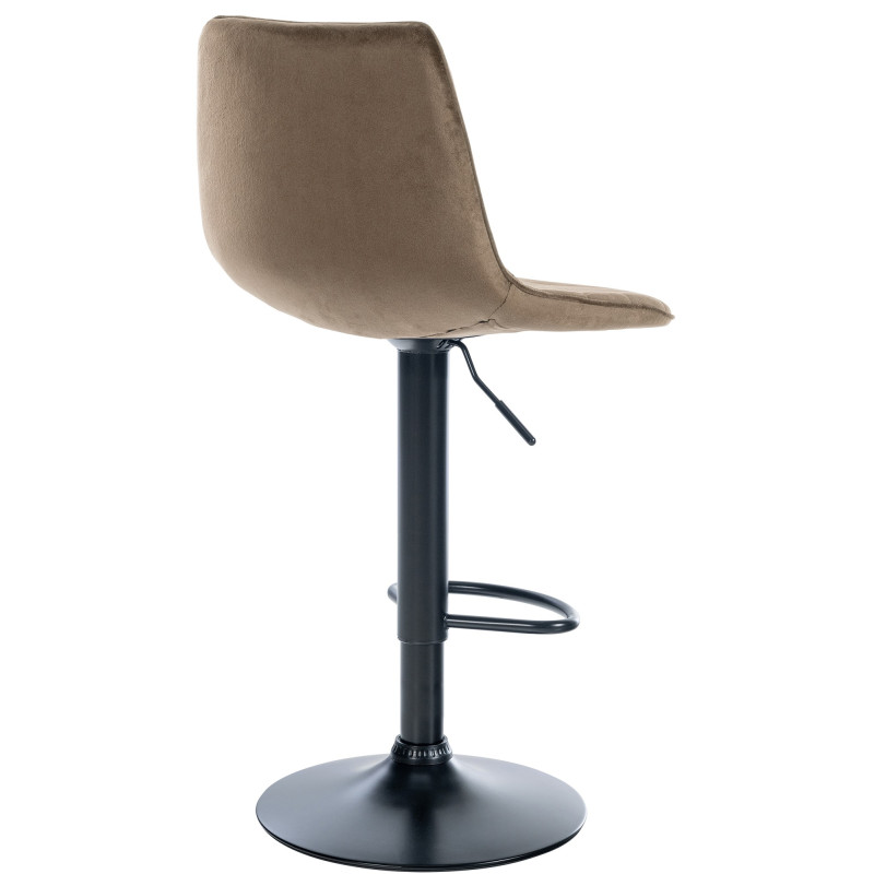 Tabouret de bar Lex velours noir marron