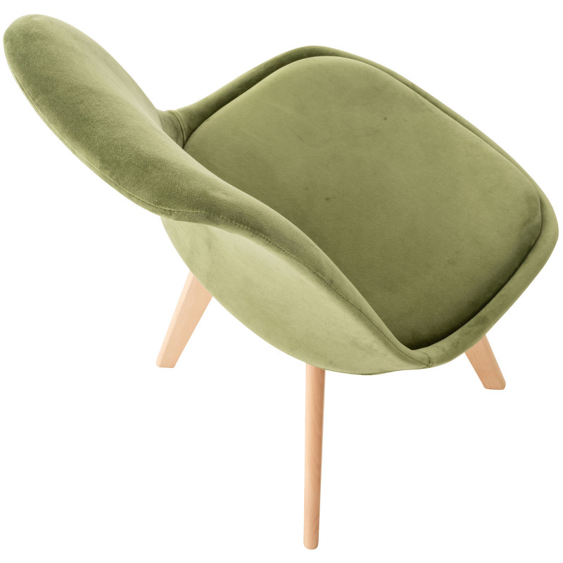 Ensemble de 4 chaises Linares en velours vert clair