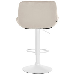 Lot de 2 tabourets de bar Solon velours blanc crème