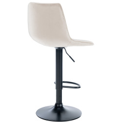 Tabouret de bar Lex velours noir crème