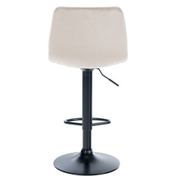 Tabouret de bar Lex velours noir crème