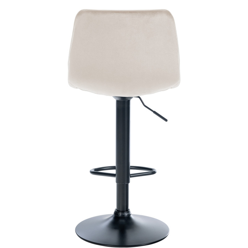 Tabouret de bar Lex velours noir crème