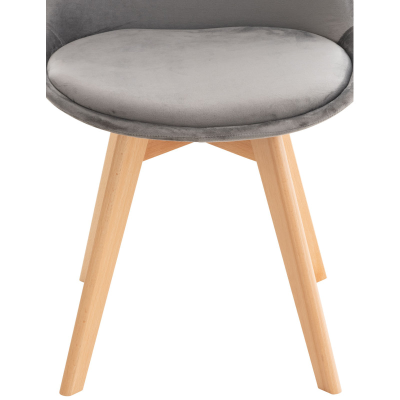 Ensemble de 4 chaises Linares en velours gris