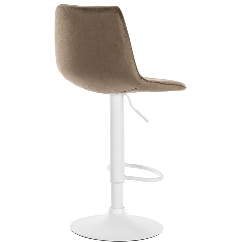 Tabouret de bar Lex velours blanc marron