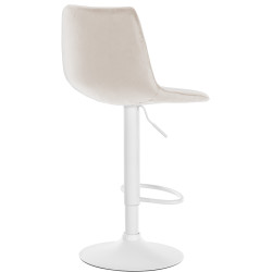 Tabouret de bar Lex velours blanc crème