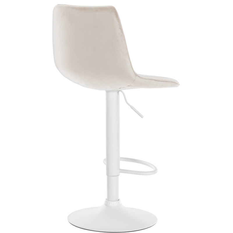 Tabouret de bar Lex velours blanc crème