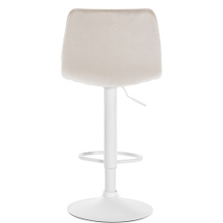 Tabouret de bar Lex velours blanc crème