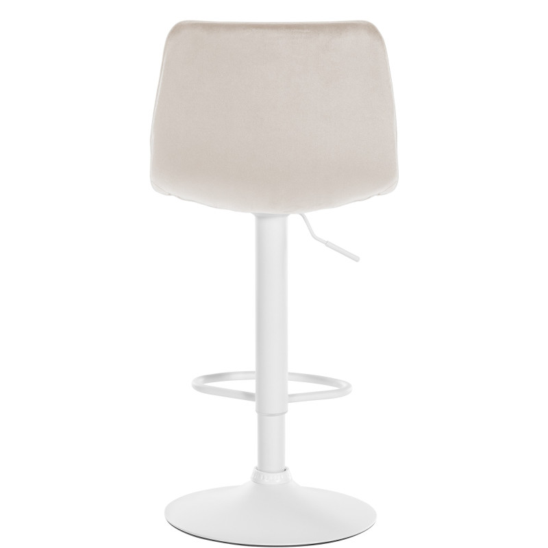 Tabouret de bar Lex velours blanc crème