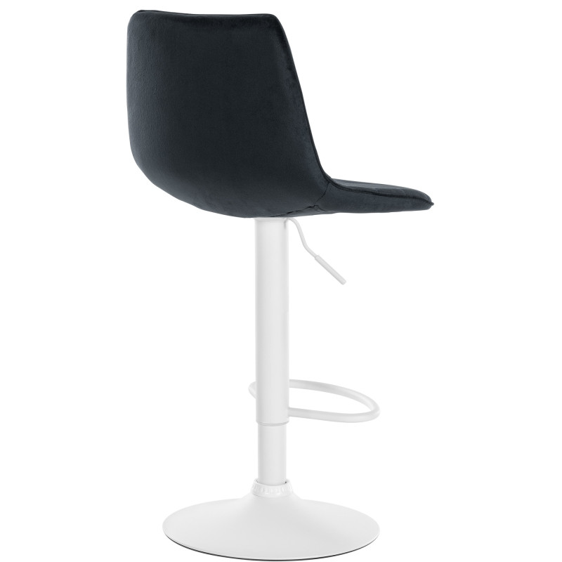 Tabouret de bar Lex velours blanc noir