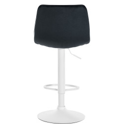 Tabouret de bar Lex velours blanc noir