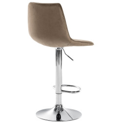 Tabouret de bar Lex velours chrome marron