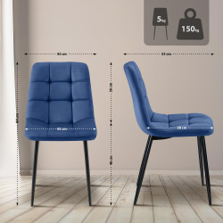 Chaise de salle à manger Antibes bleue