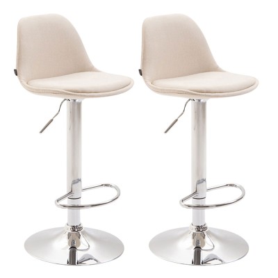 Lot de 2 tabourets de bar Kiel tissu