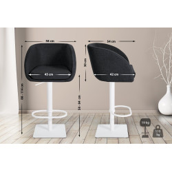 Tabouret de bar Gambo W feutre anthracite