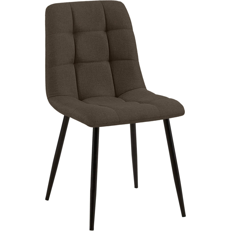 Chaise de salle à manger Tilde en tissu marron