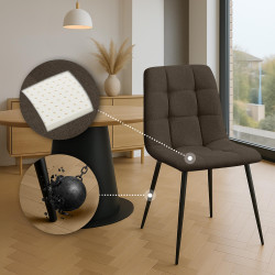 Chaise de salle à manger Tilde en tissu marron