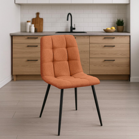 Chaise de salle à manger Tilde en tissu orange