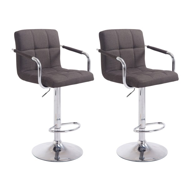 Lot de 2 tabourets de bar Lucy V2 tissu chrome