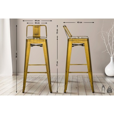 Lot de 2 tabourets de bar Mason