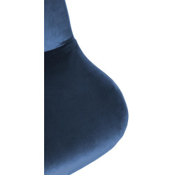 Lot de 2 tabourets de bar Solon chrome velours bleu