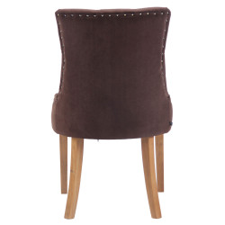 Ensemble de 4 chaises de salle à manger Aberdeen en velours marron clair antique