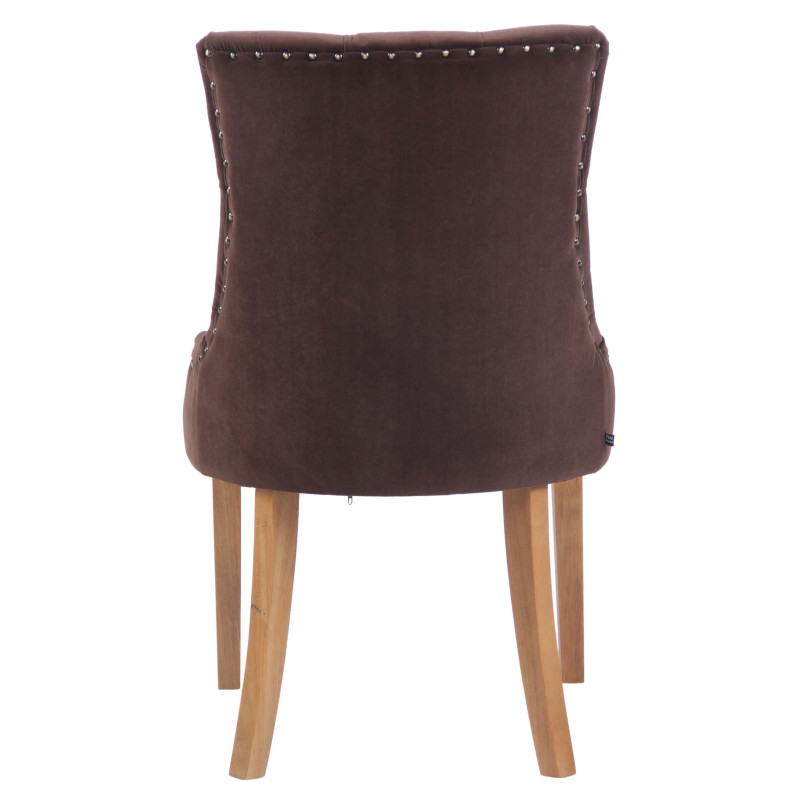 Ensemble de 4 chaises de salle à manger Aberdeen en velours marron clair antique