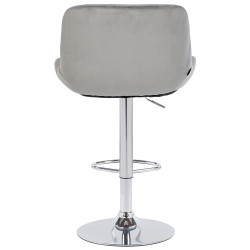 Lot de 2 tabourets de bar Solon chrome velours gris