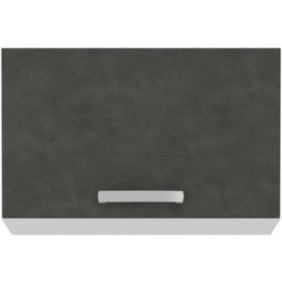 Meuble hotte porte basculante - Gris mat - L 60 x 31,6 x H 36 cm - LASSEN