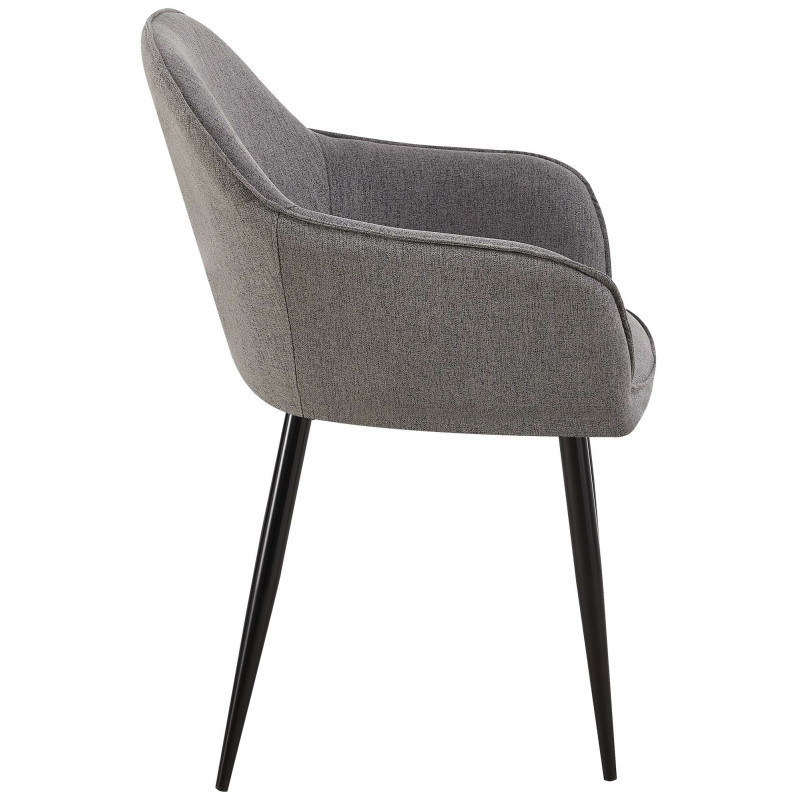 Chaise de salle à manger Boise, tissu gris foncé