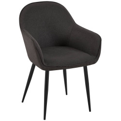 Chaise de salle à manger Boise en tissu noir