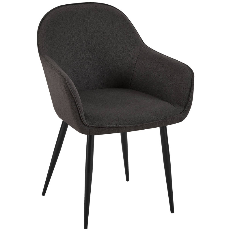 Chaise de salle à manger Boise en tissu noir