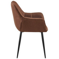 Chaise de salle à manger Roseville, tissu marron