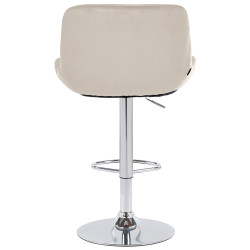 Lot de 2 tabourets de bar Solon chrome velours crème