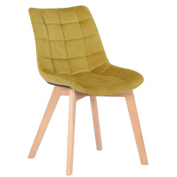 Chaise de salle à manger Passaic en velours jaune