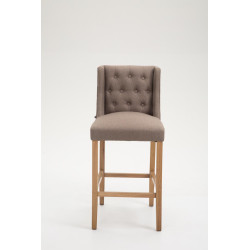 Tabouret de bar Cassandra tissu antique clair taupe