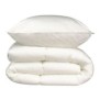 Pack linge de lit Microfibre - 1 Couette chaude 140x200 cm + 1 Oreiller 60x60 cm blanc