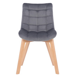 Chaise de salle à manger Passaic en velours gris