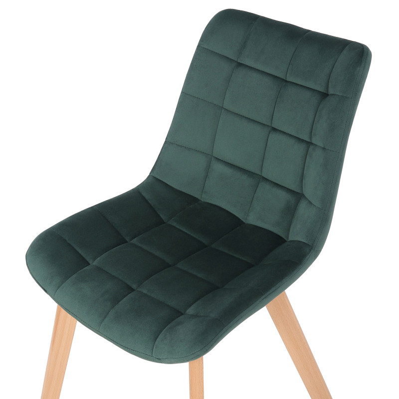 Chaise de salle à manger Passaic en velours vert